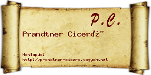 Prandtner Ciceró névjegykártya